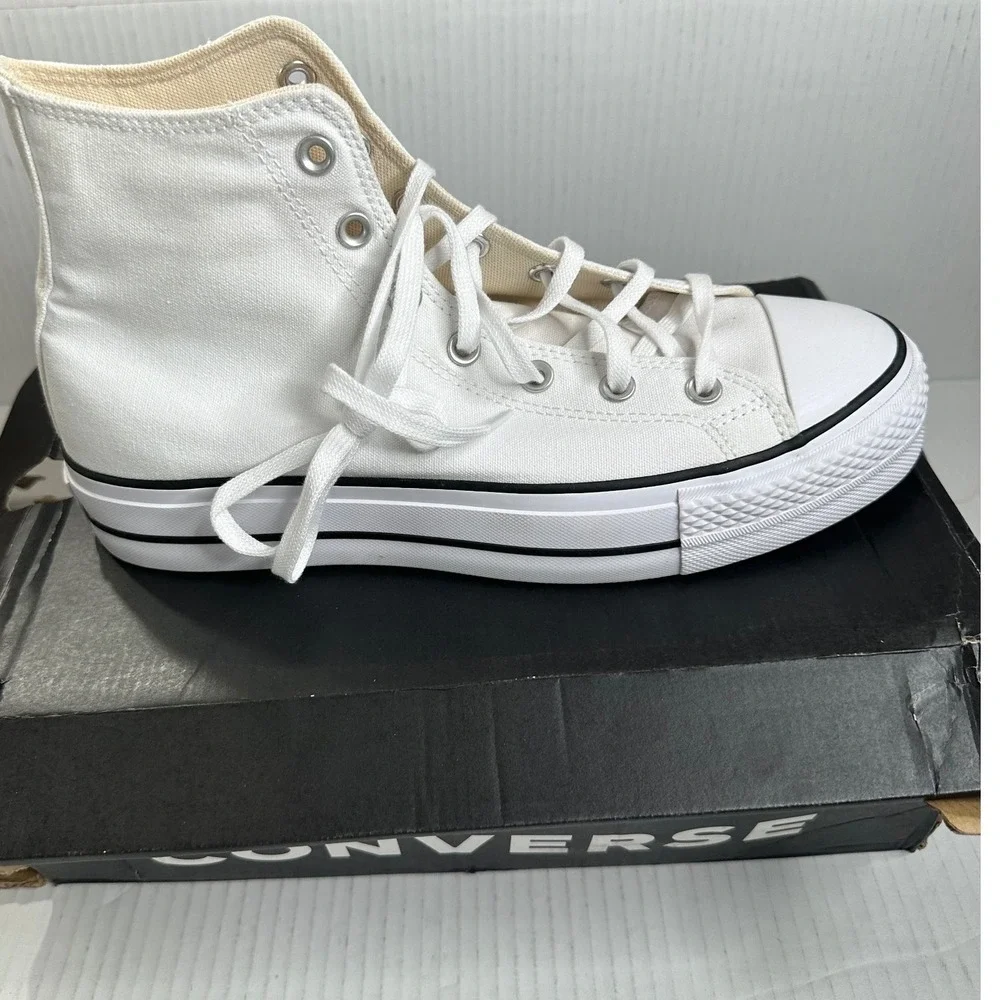 Converse Chuck Taylor All Star Lift Hi White Platform Sneakers 560846F Size‎ 11